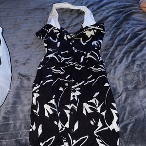 Black and white printed dress.